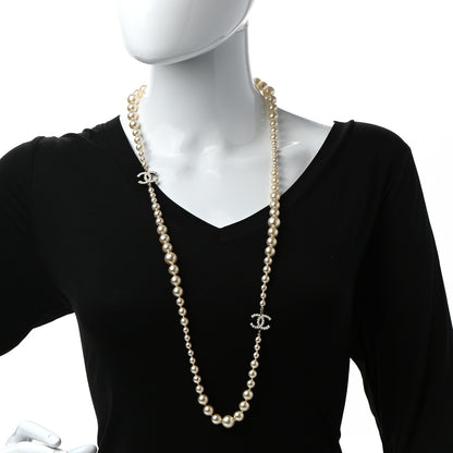 Chanel Graduated Pearl CC Long Necklace Gold 2 of 6