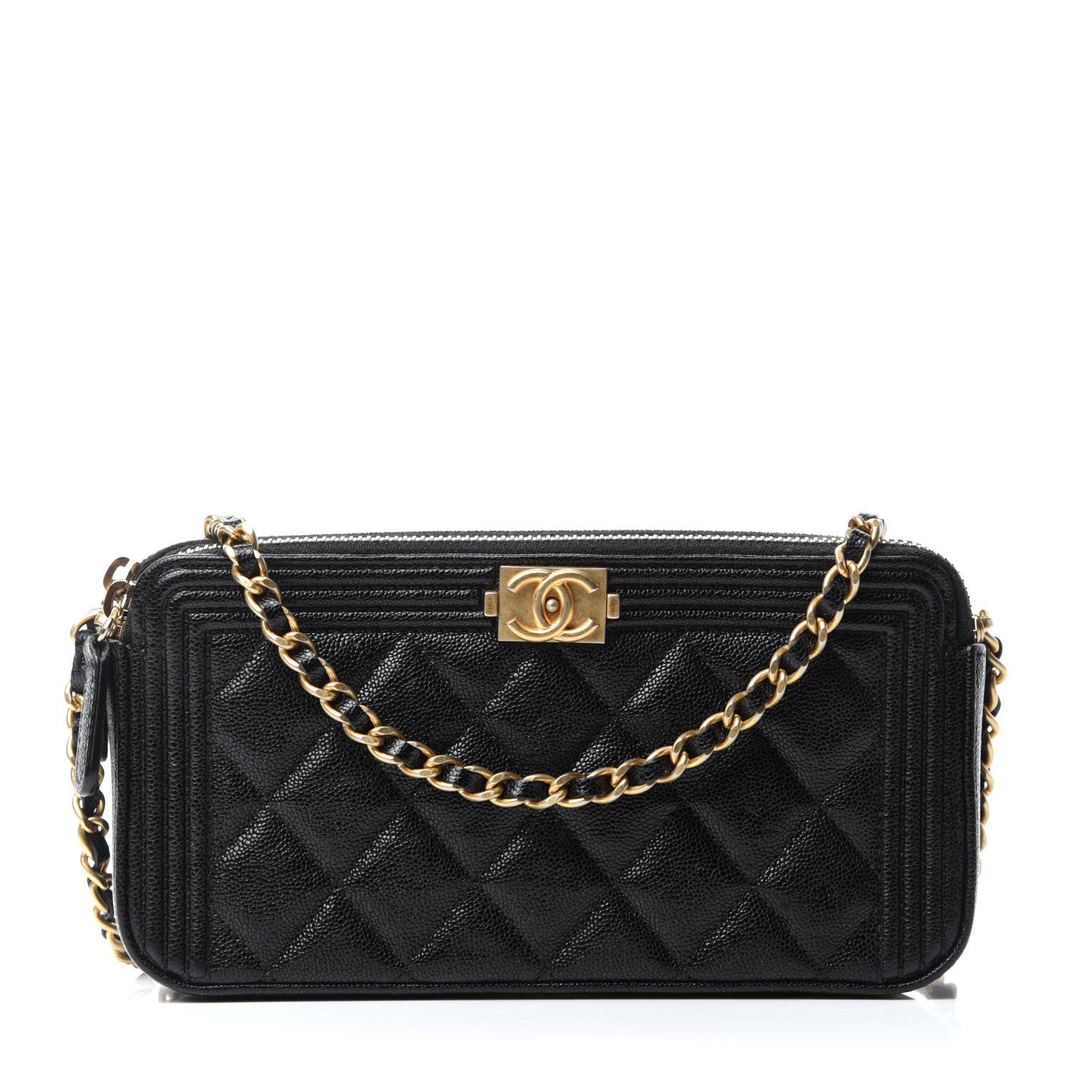 Chanel Caviar Quilted Small Boy Clutch With Chain Black 1 of 11