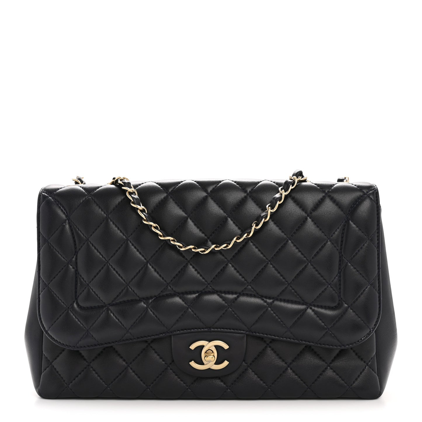 Lambskin Quilted Medium Mademoiselle Chic Flap Navy