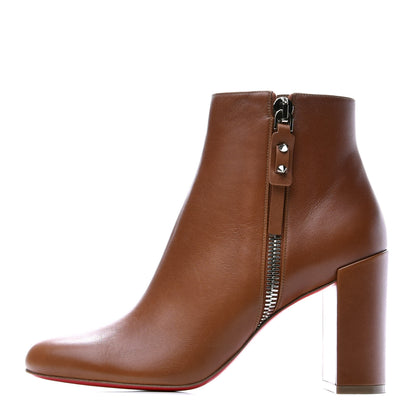 Christian Louboutin Calfskin Ziptotal 85 Ankle Boots 39.5 Cuoio 1 of 10