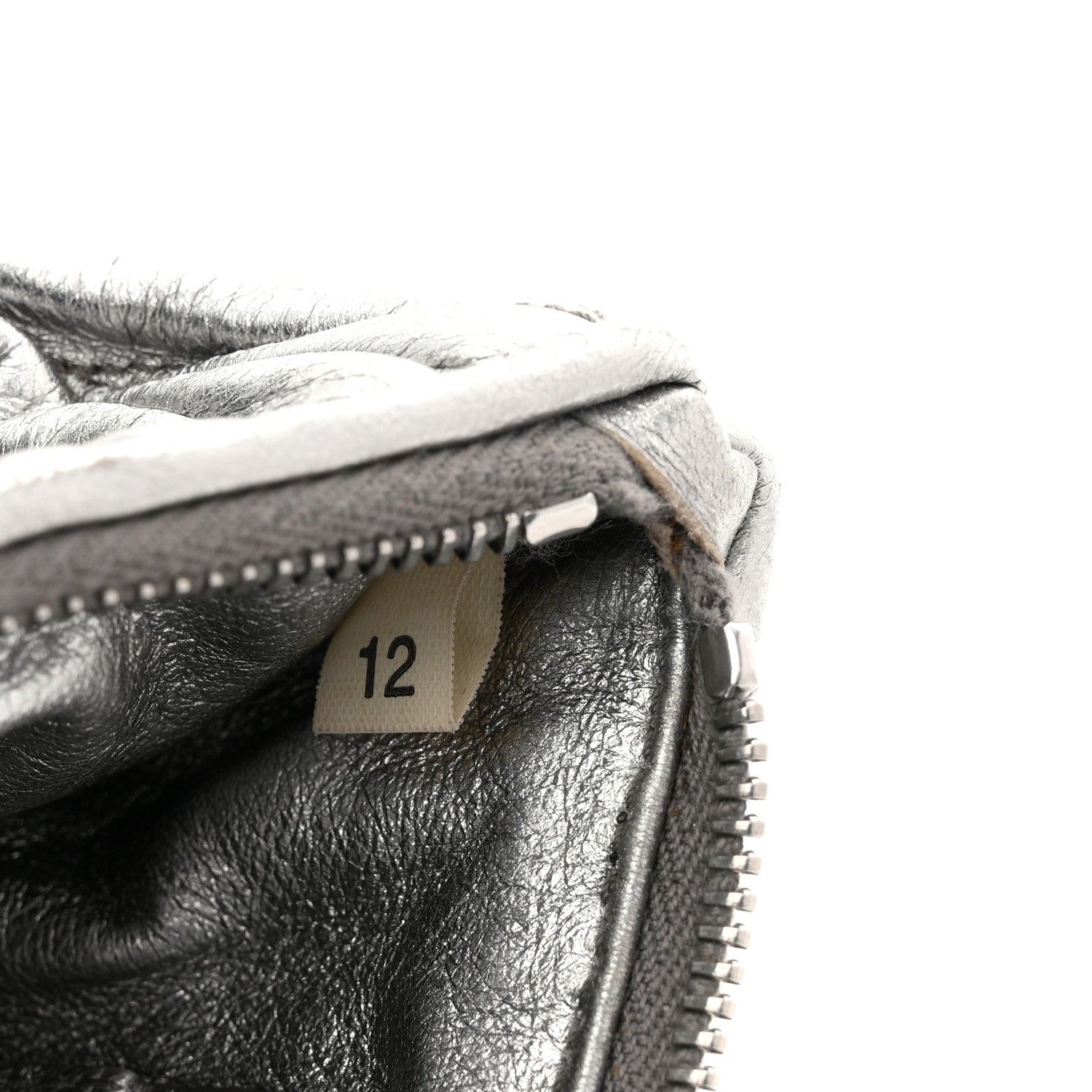 Miu Miu Metallic Nappa Matelasse Quilted Zip Wallet Silver 1841644