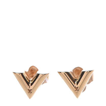 Louis Vuitton Brass Essential V Stud Earrings Gold 1 of 4