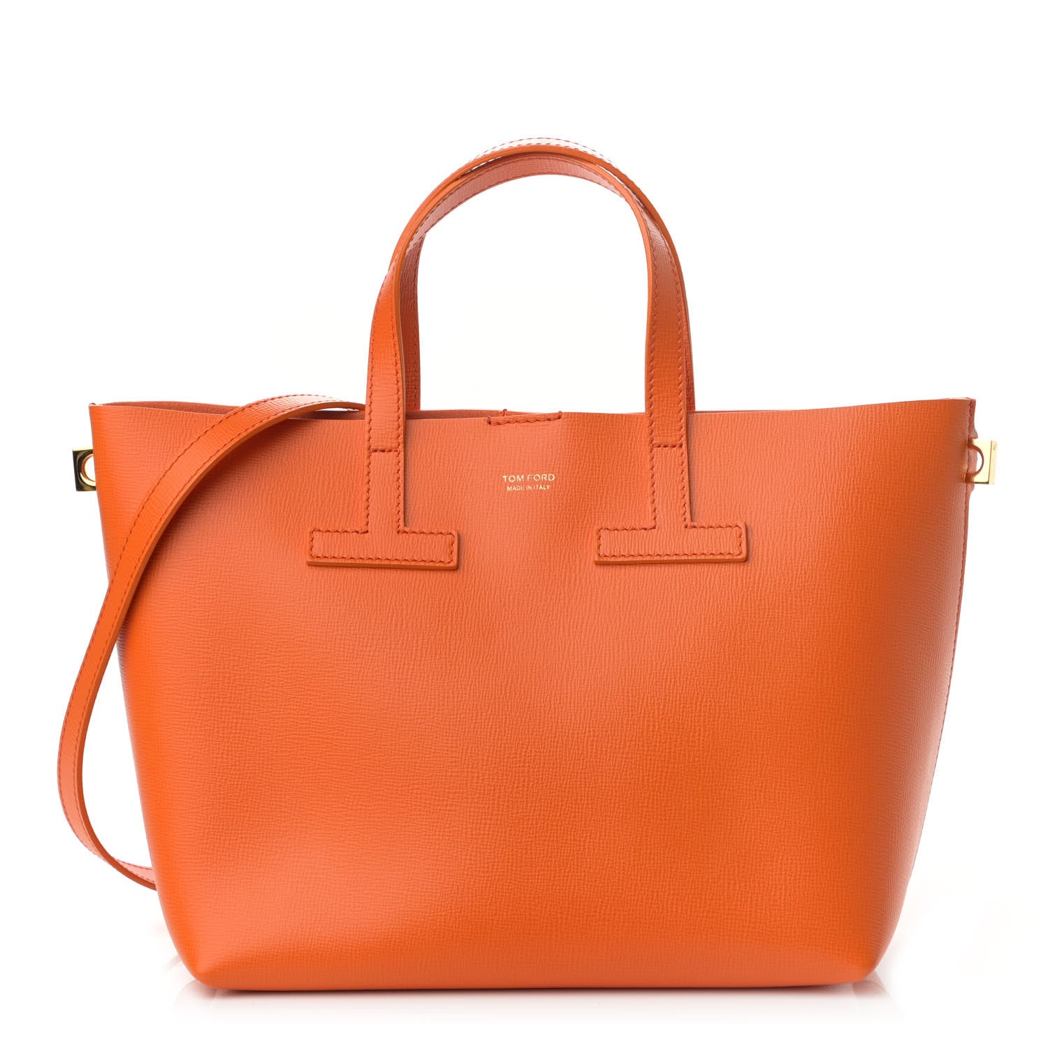 Tom Ford Saffiano Mini T Tote Orange 1 of 11
