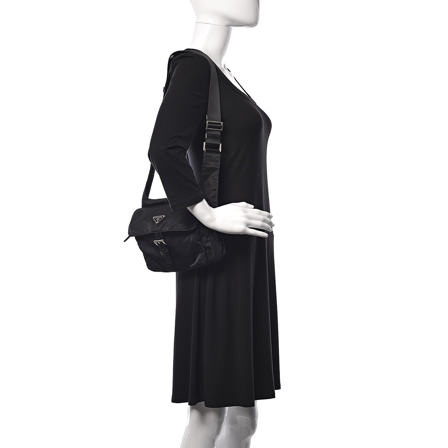 Prada Nylon Vela Messenger Black 2 of 9