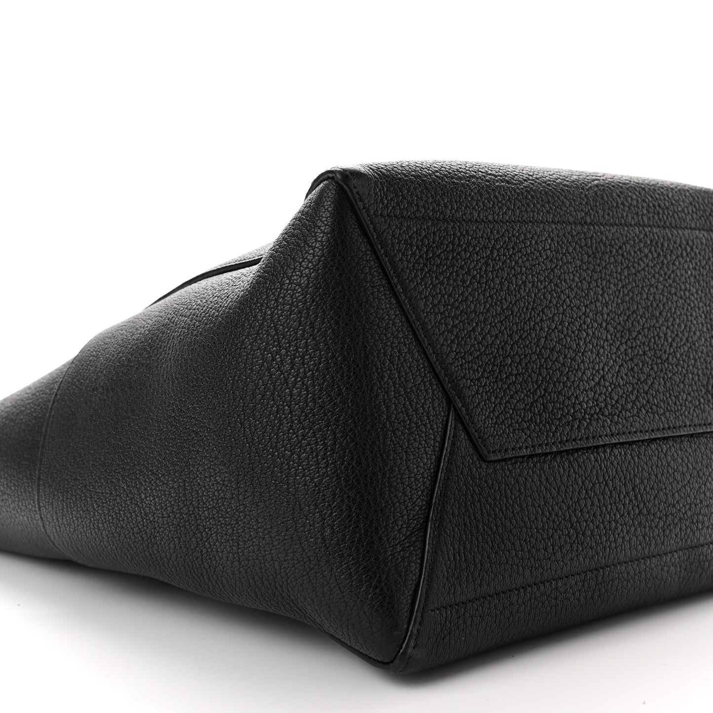 Soft Grained Calfskin Sangle Bucket Bag Black
