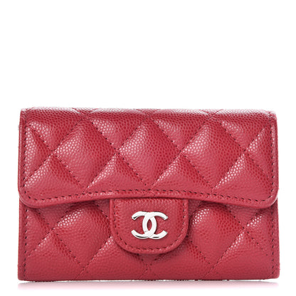 Chanel Caviar Quilted Flap Card Holder Pink 1 of 9