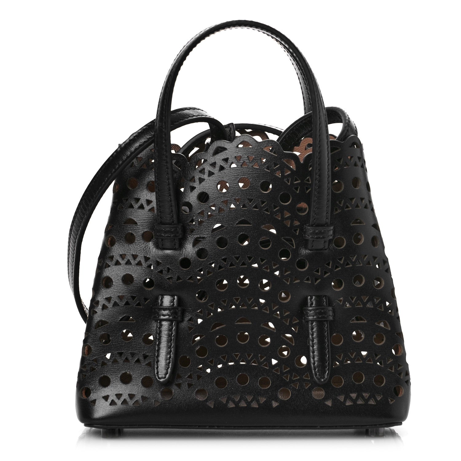 Alaia Calfskin Vienne Wave Mina 16 Bag Black 1 of 8