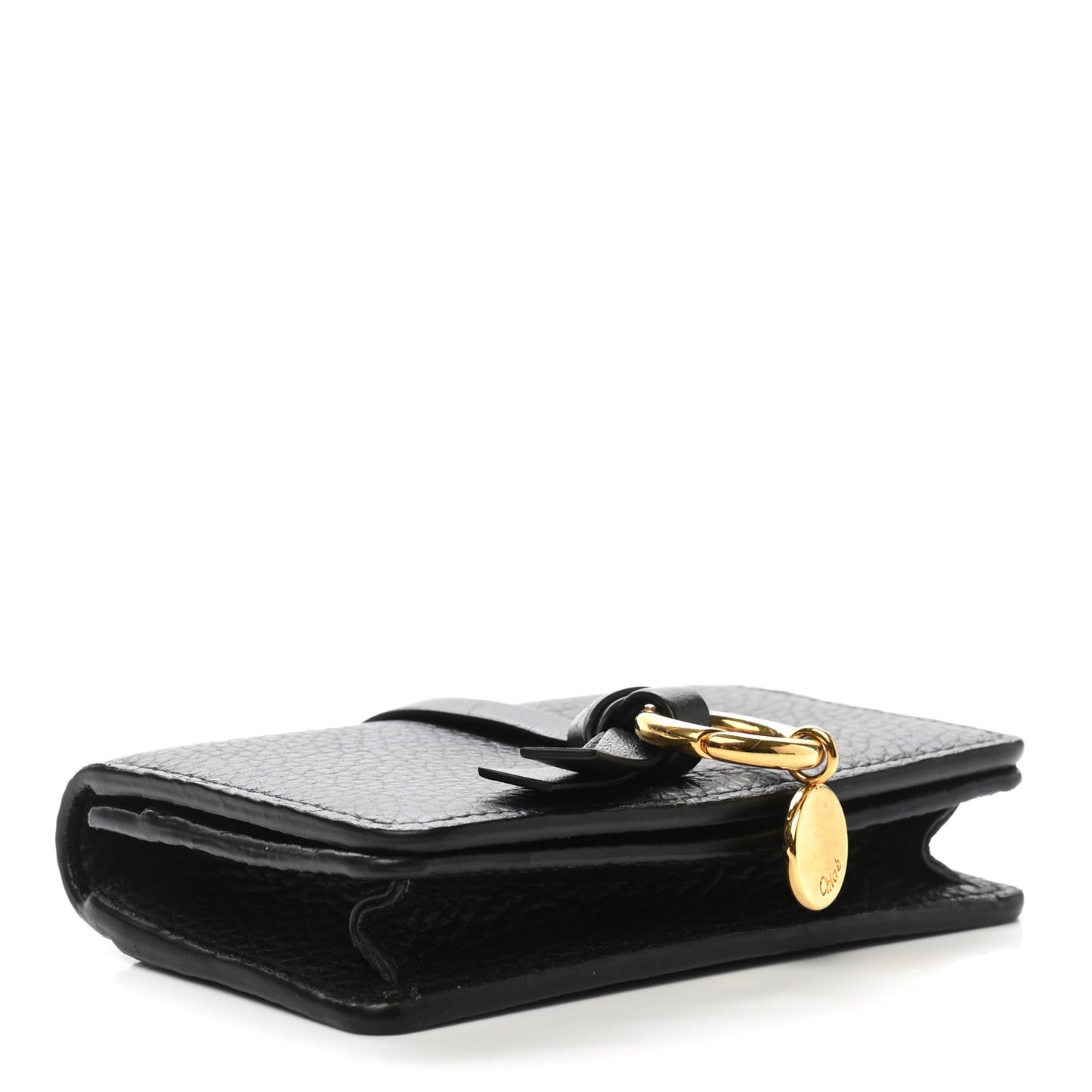 Calfskin Alphabet Card Holder Black