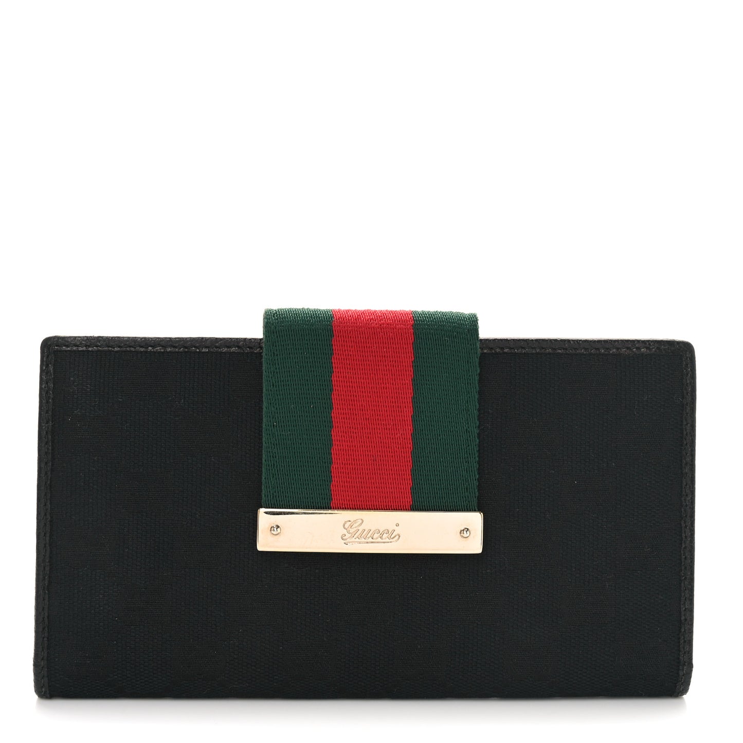 Monogram Ladies Web Continental Wallet Black