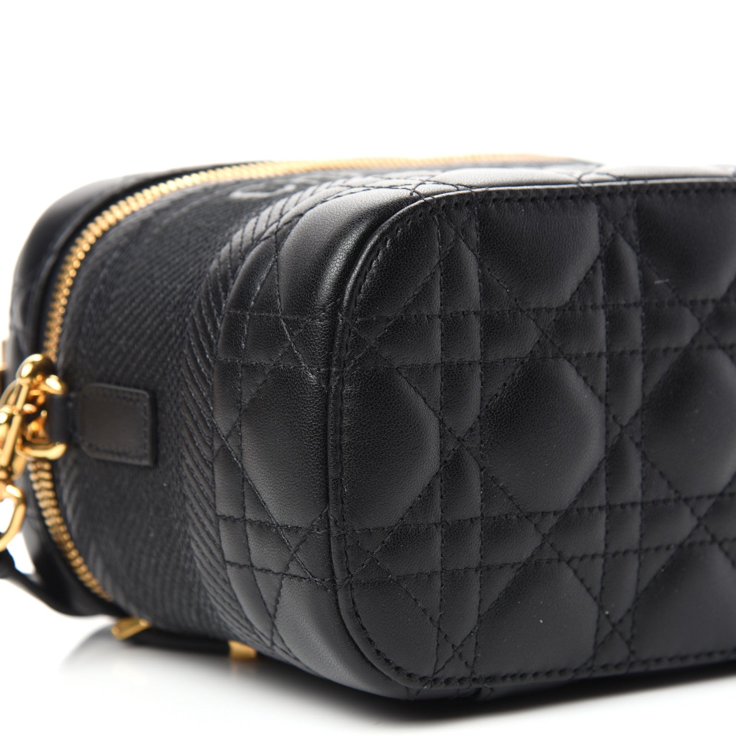 Christian Dior Lambskin Cannage Small Diortravel Vanity Case Black 7 of 11