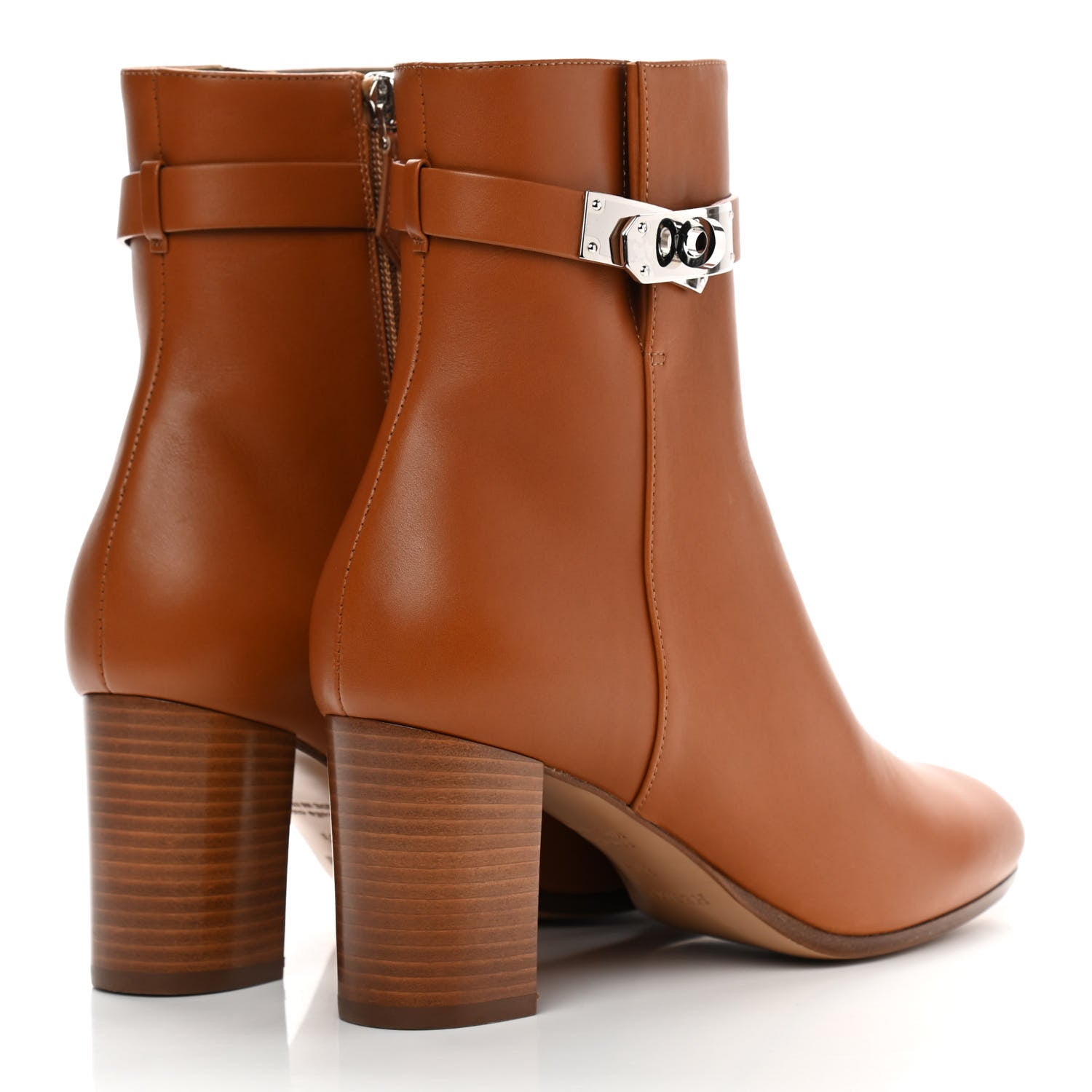 Hermes Calfskin Saint Germain Ankle Boots 37.5 Gold 4 of 9