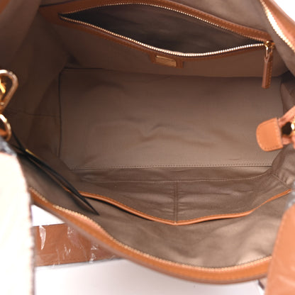 MCM Calfskin Ottomar Monogram Large Klara Hobo Cognac 5 of 9