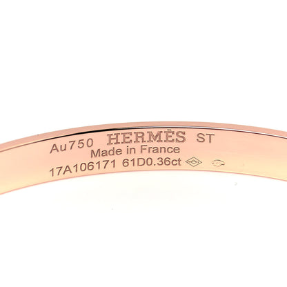 Hermes 18K Rose Gold Diamond PM Kelly Pave Bracelet ST 4 of 4