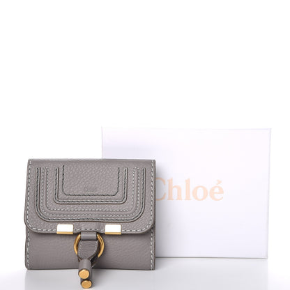 Chloe Grained Calfskin Marcie Square Wallet Cashmere Grey 9 of 9