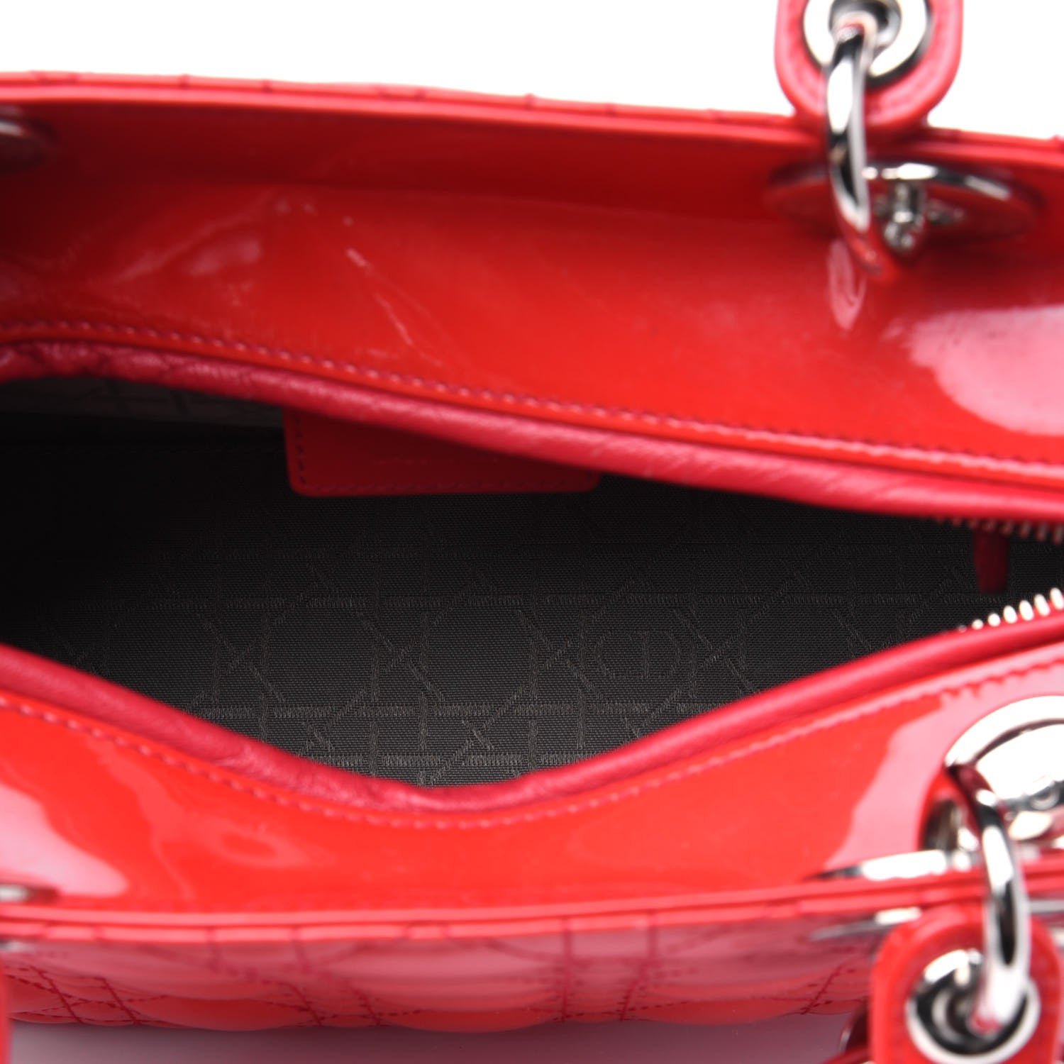 Christian Dior Patent Cannage Medium Lady Dior Red 3 of 4