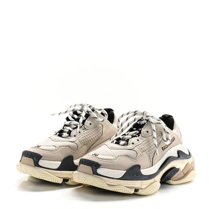 Balenciaga Fabric Mesh Womens Triple S Sneakers 36 Beige Black 4 of 9
