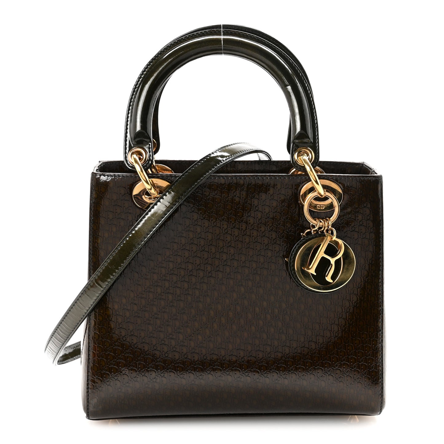 Patent Diorissimo Medium Lady Dior Metallic Green