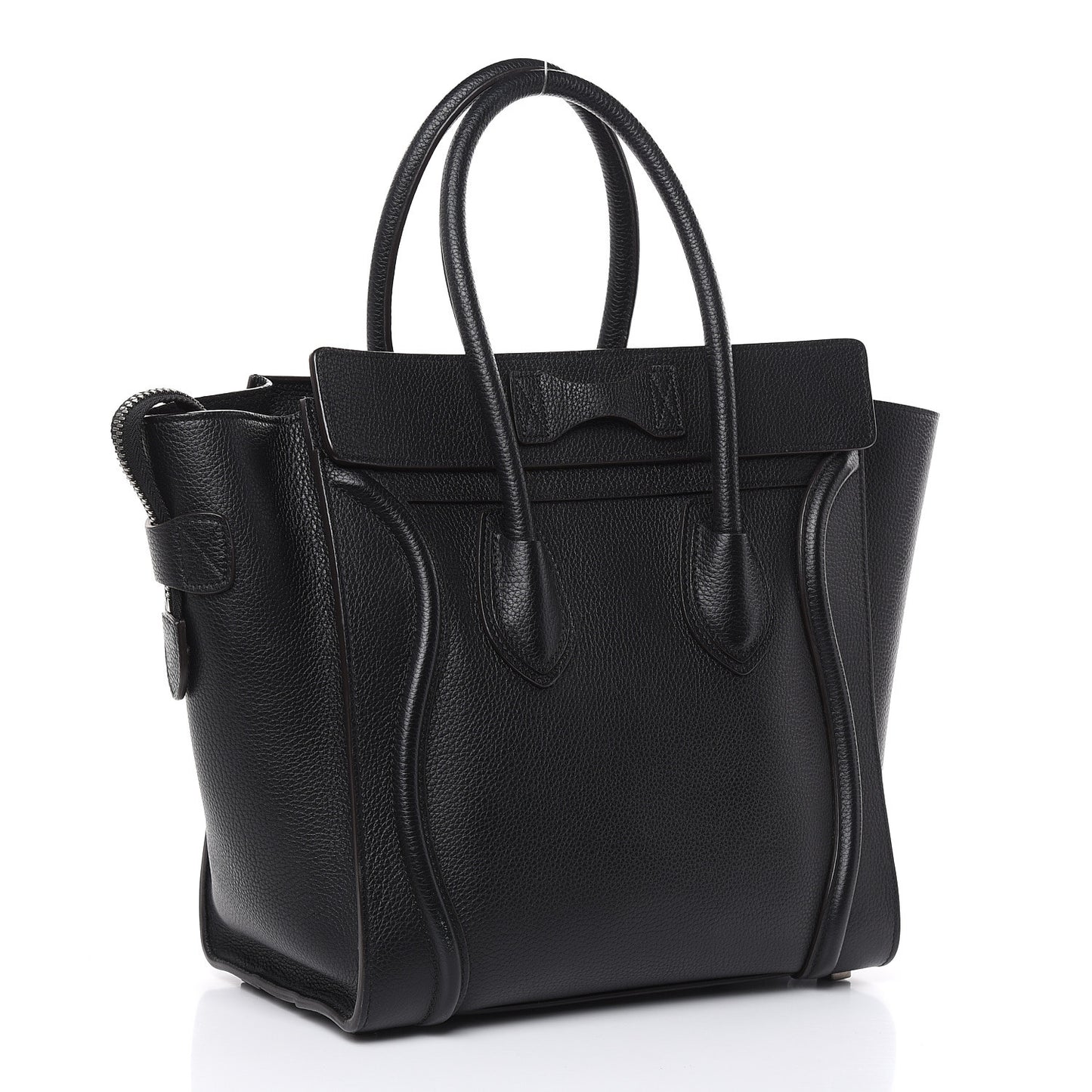Drummed Calfskin Micro Luggage Black