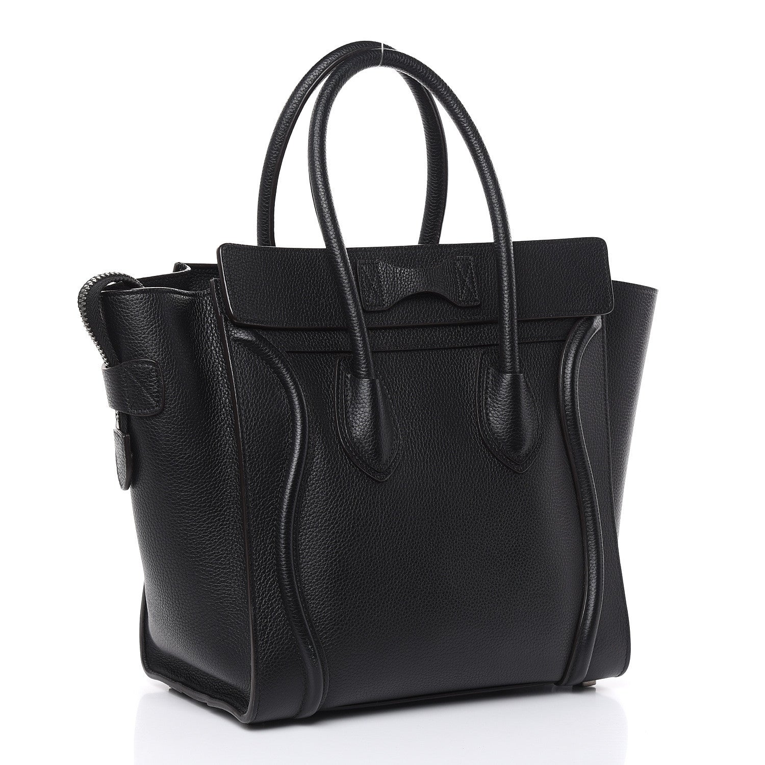 Celine Drummed Calfskin Micro Luggage Black 3 of 14