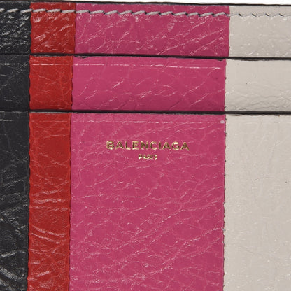 Balenciaga Agneau Arena Multicolore Multi Card Case Rose Gris White Black Rouge 6 of 7