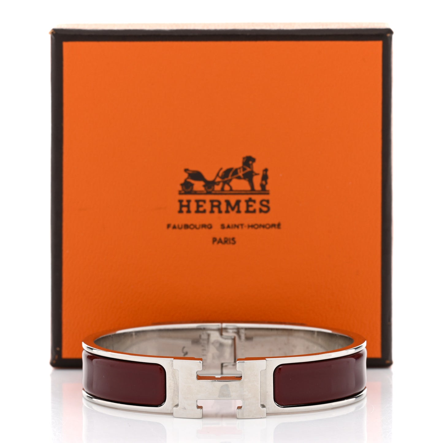 Enamel Narrow Clic Clac H Bracelet PM Rouge H