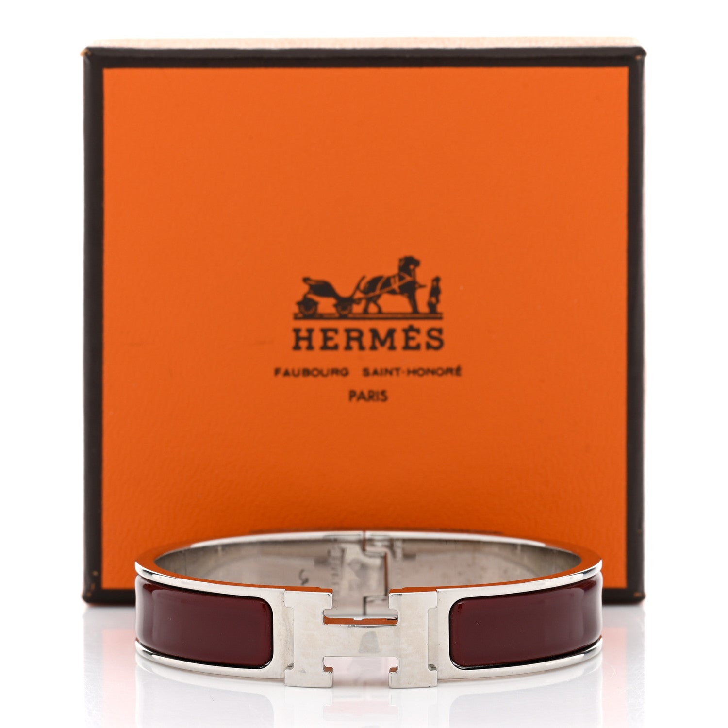 Hermes Enamel Narrow Clic Clac H Bracelet PM Rouge H 6 of 6