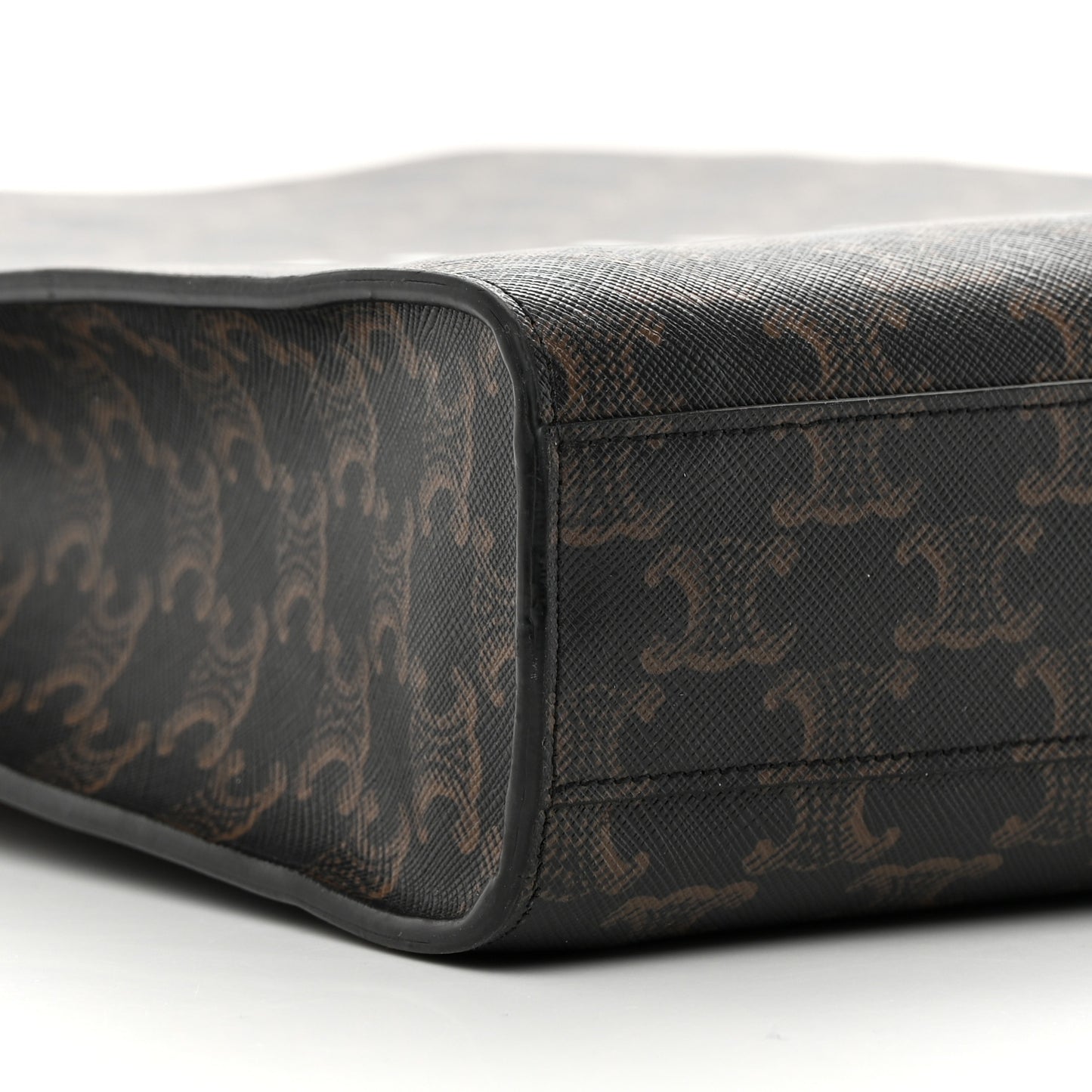 Triomphe Canvas Calfskin Small Vertical Cabas Tan