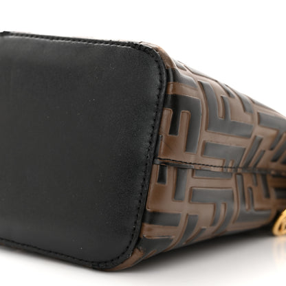 Fendi Vitello Liberty F is Fendi Bi-Color FF 1974 Embossed Mini Mon Tresor Bucket Bag Maya Black 10 of 11