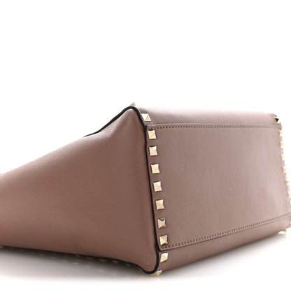 Valentino Garavani Vitello Small Rockstud Double Handle Tote Antique Rose 9 of 15