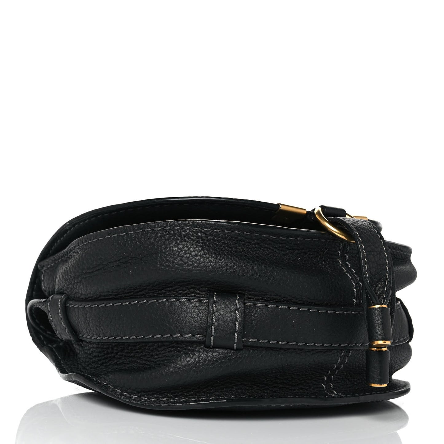 Calfskin Mini Marcie Round Crossbody Bag Black
