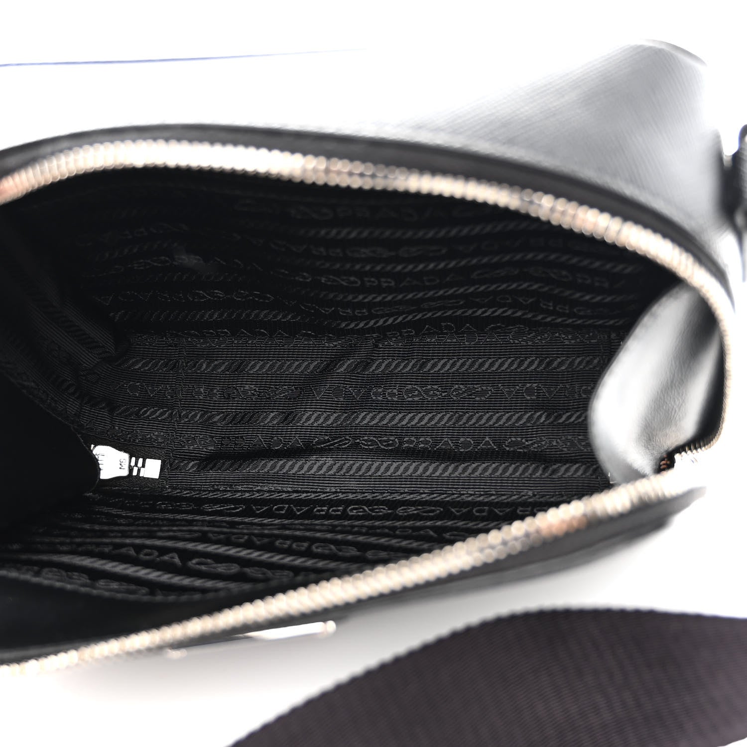 Prada Saffiano Travel Small Brique Crossbody Bag Black 5 of 9