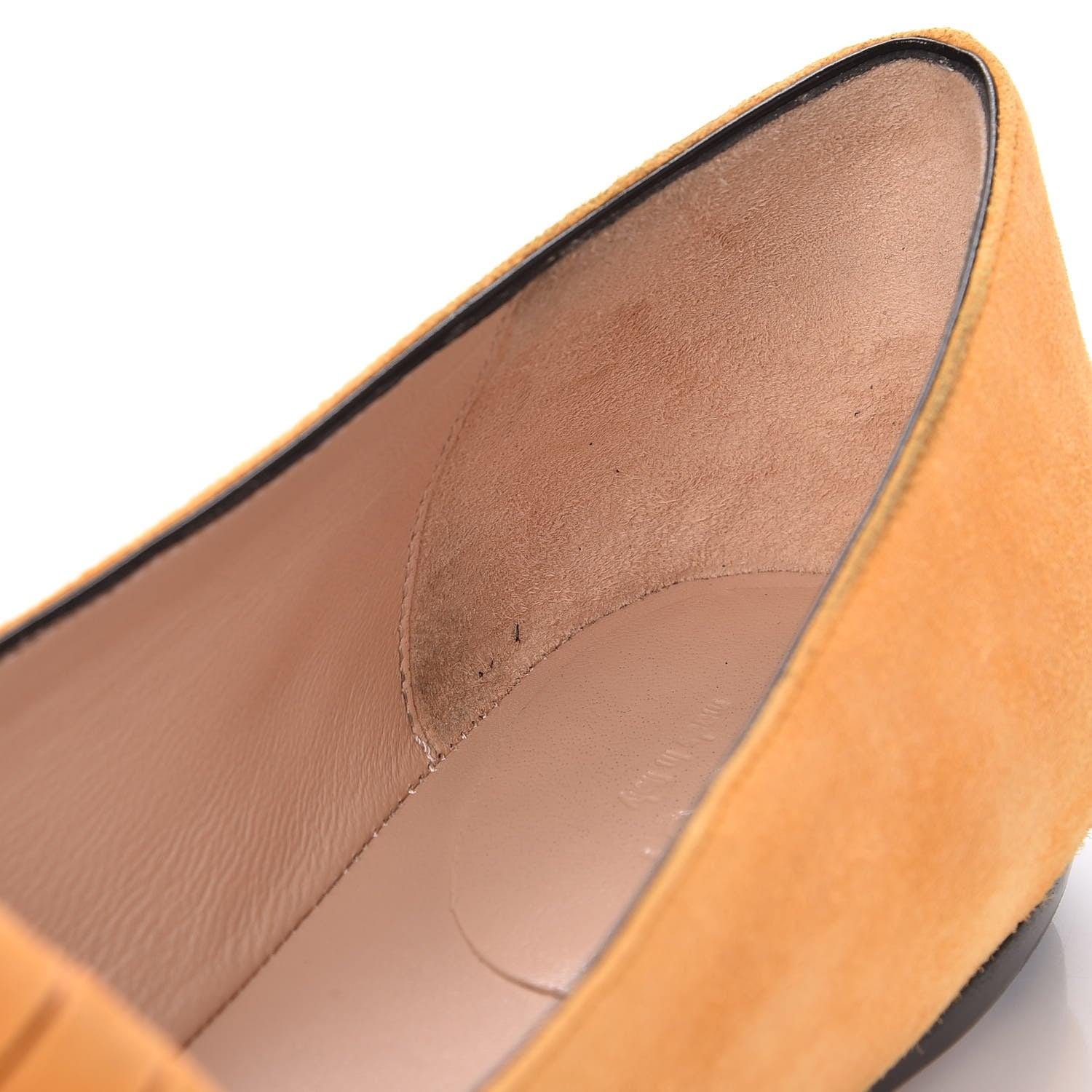 Gucci Kid Scamosciato GG Marmont Fringe Flats 39 Crystal Copper 5 of 10
