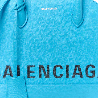Balenciaga Signature Grained Calfskin Logo S Ville Top Handle Bag Bleu Turquoise 8 of 10
