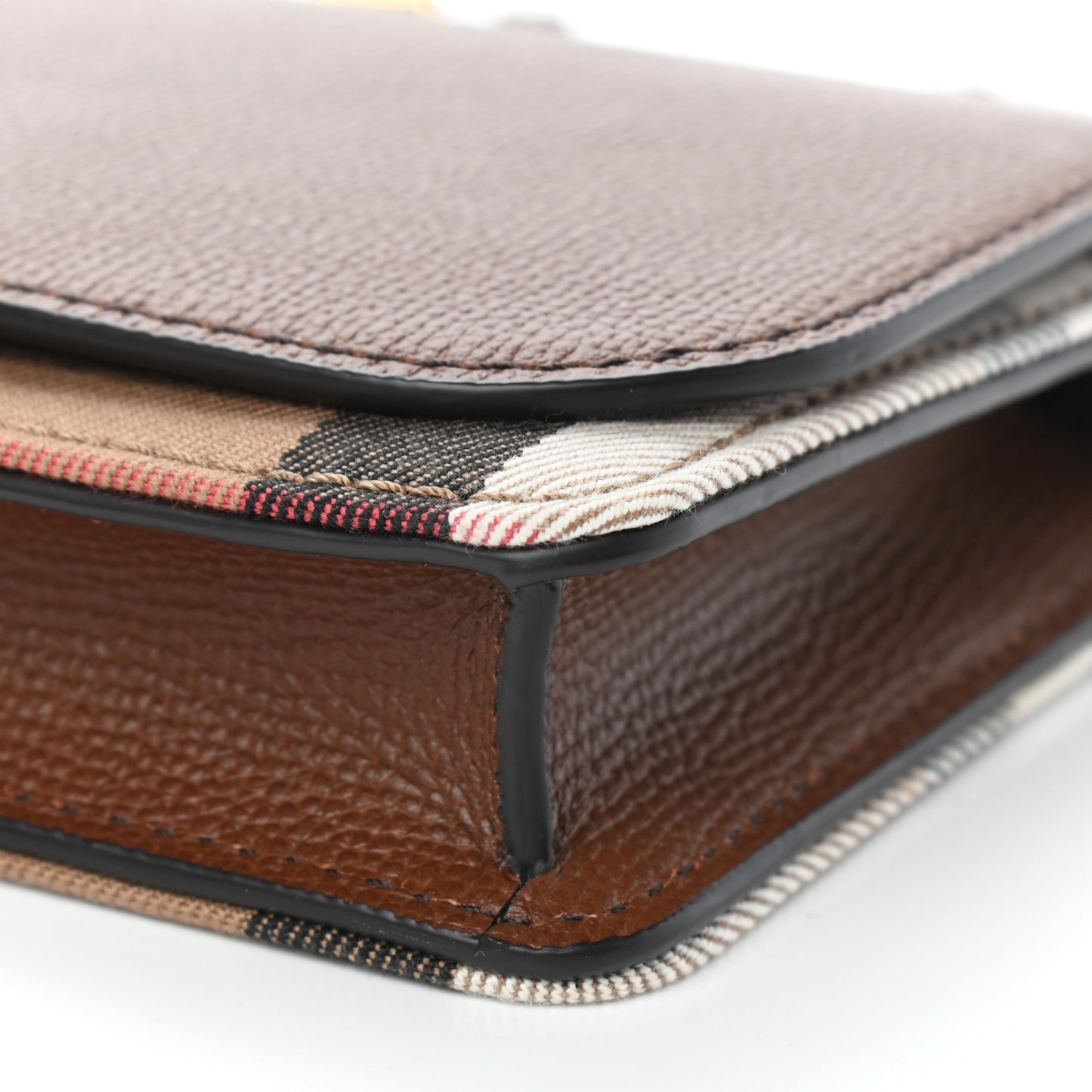 Derby Calfskin House Check Wallet On Chain Tan