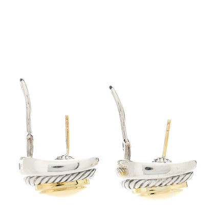 David Yurman Sterling Silver 14K Yellow Gold 11mm Albion Earrings 3 of 4