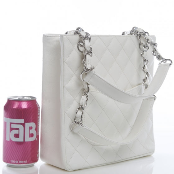Caviar Petit Shopping Tote PST White