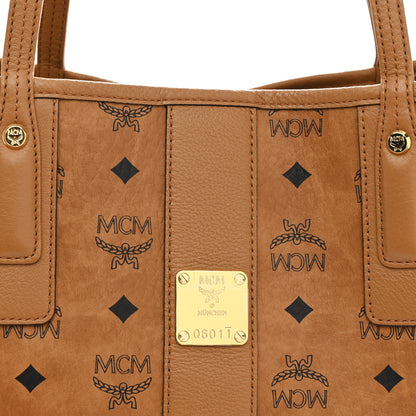MCM Visetos Medium Liz Reversible Shopper Tote Cognac 11 of 16