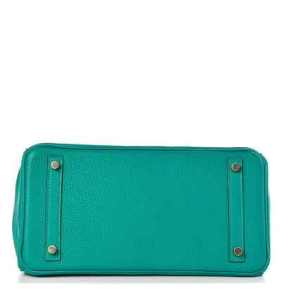 Hermes Taurillon Clemence Birkin 30 Bleu Paon 5 of 30