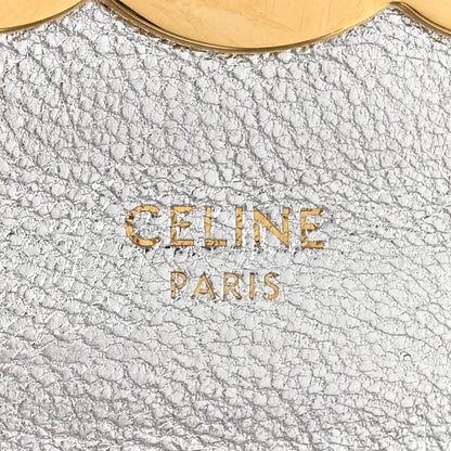 Celine Mirror Calfskin Triomphe Embossed Mini Claude Silver 6 of 11