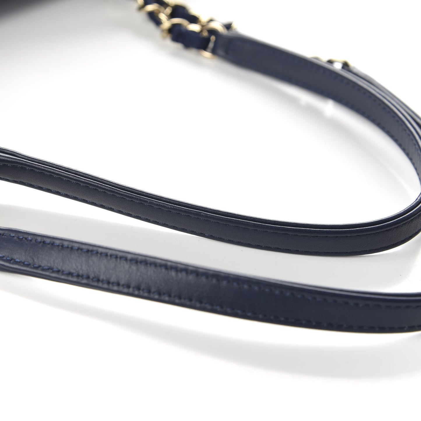 Mixed Fibers Striped Small Deauville Tote Navy Blue