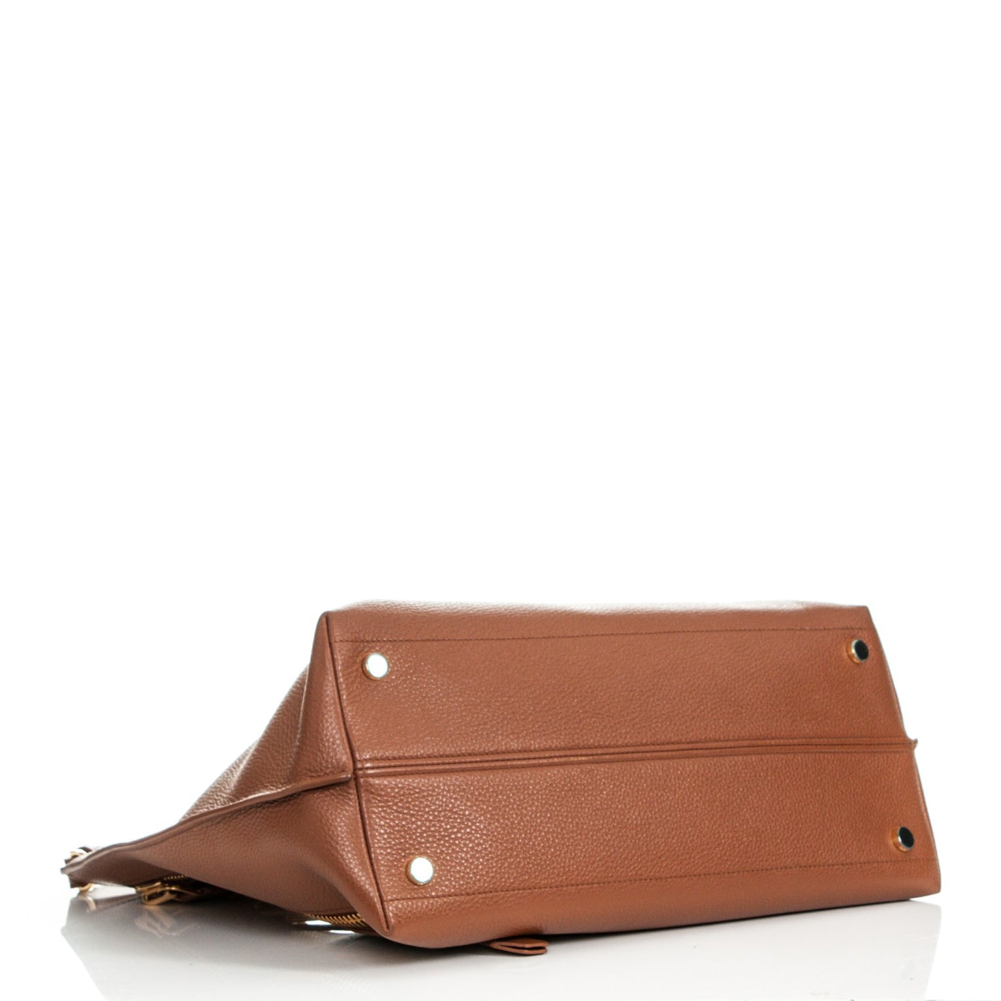Grained Calfskin Alix Padlock Zip Tote Tobacco