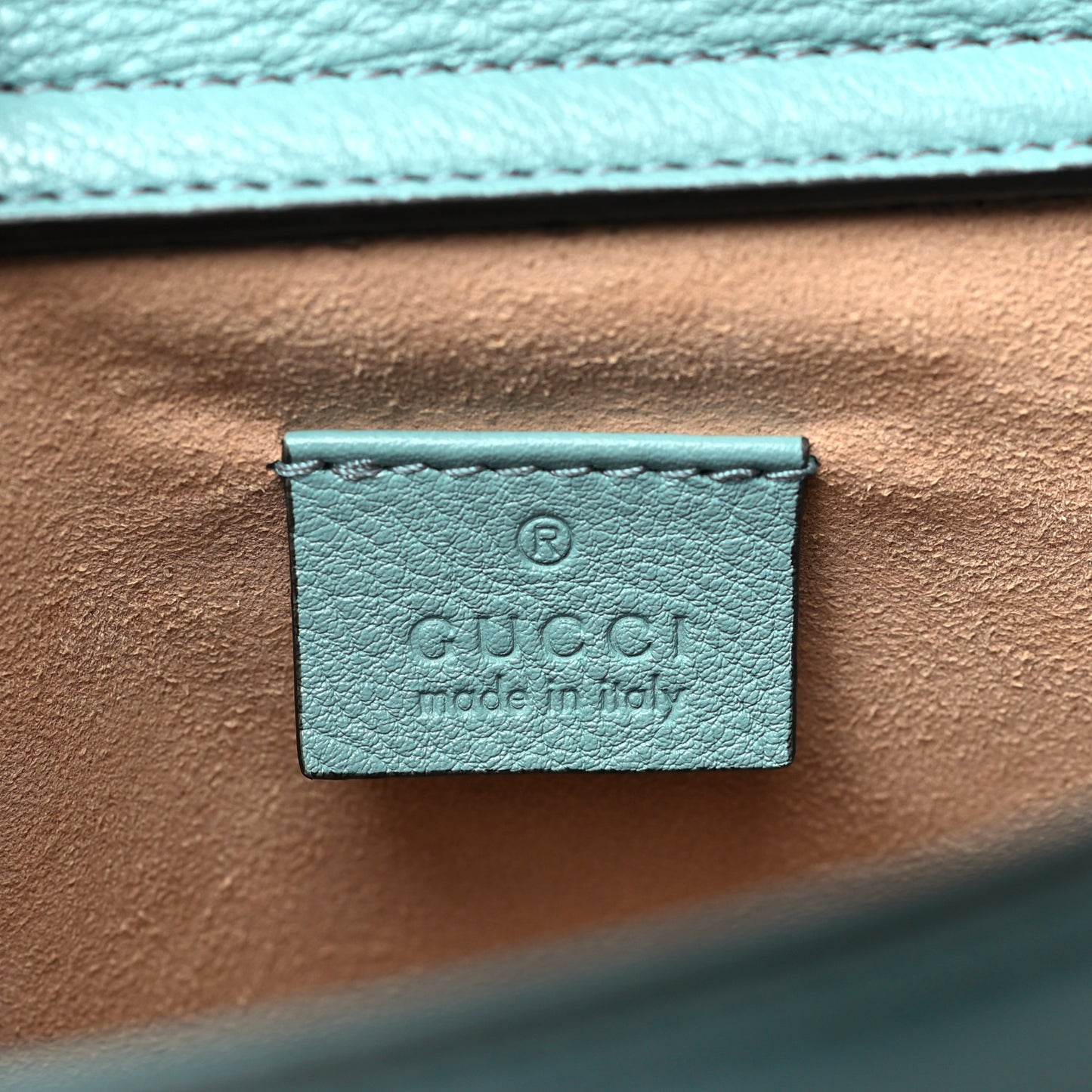 Textured Dollar Calfskin Web Mini Diana Tote Bag Dusty Azure Deep Orange