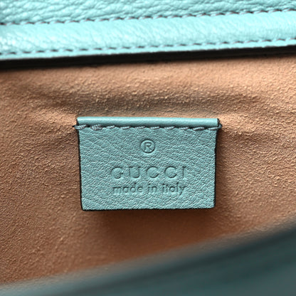 Gucci Textured Dollar Calfskin Web Mini Diana Tote Bag Dusty Azure Deep Orange 6 of 10