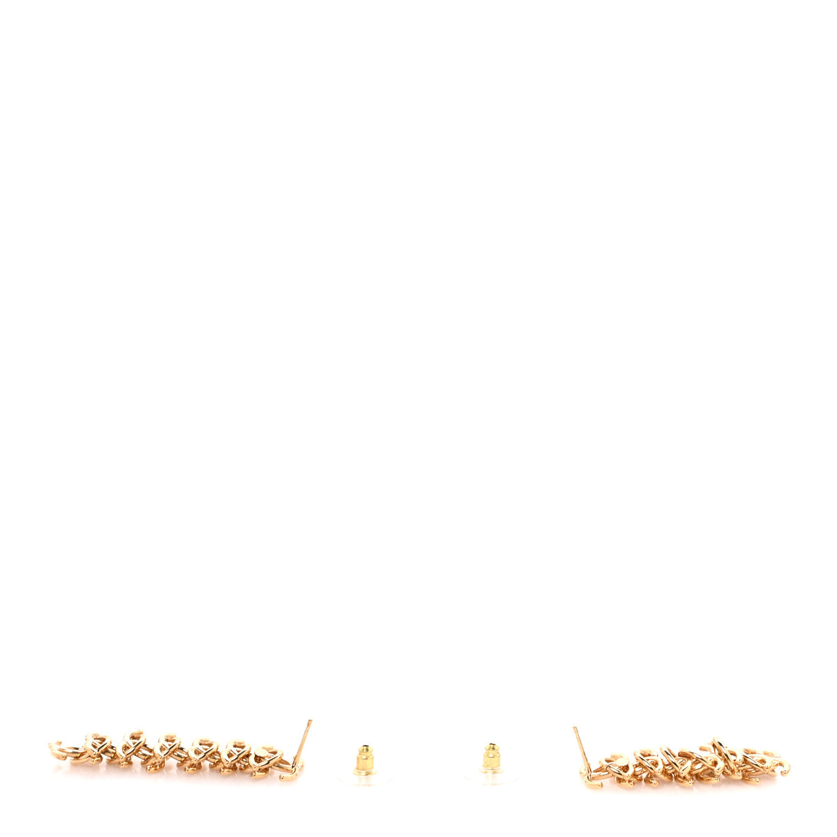 Chanel Metal CC Interlock Drop Earrings Gold 3 of 5
