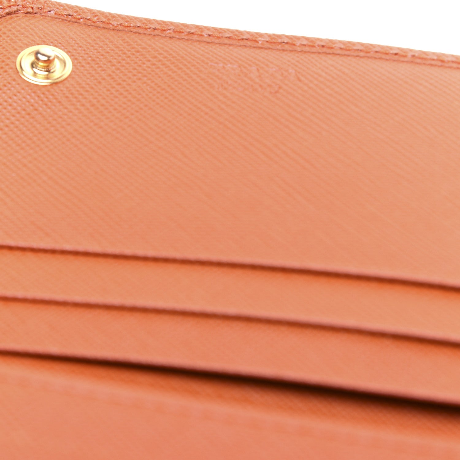 Prada Saffiano Triangle Continental Flap Wallet Papaya 9 of 13