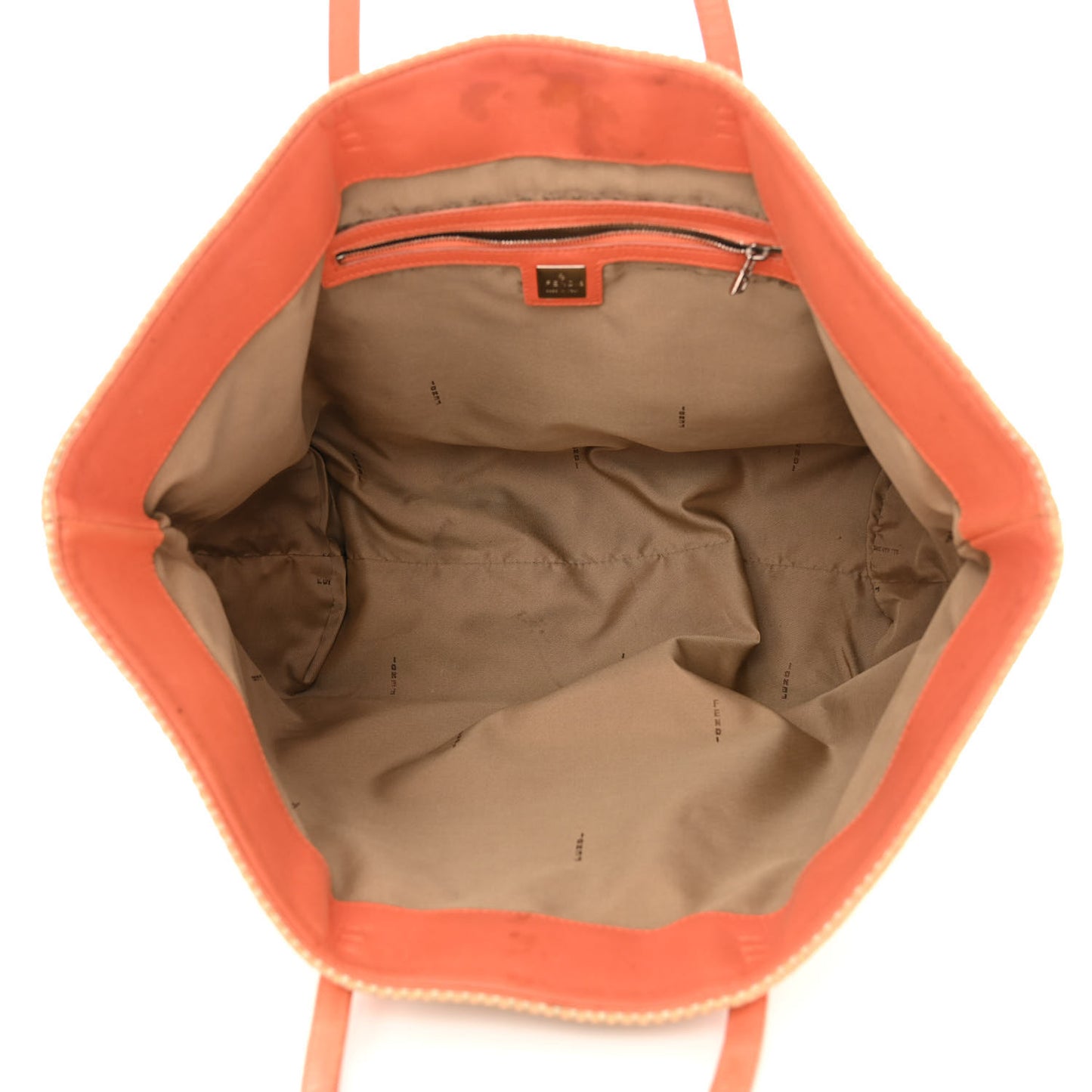 Woven Straw Raffia Roll Tote Orange Multicolor