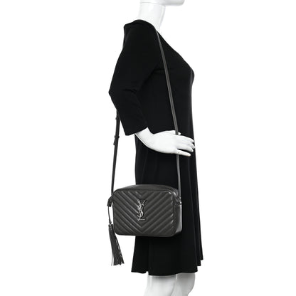 Saint Laurent Calfskin Matelasse Monogram Lou Camera Bag Dark Smog 2 of 14
