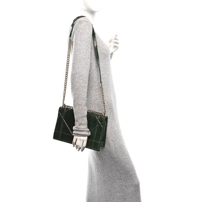 Christian Dior Ceramic Effect Deerskin Large Diorama Flap Bag Malachite Green 2 of 15