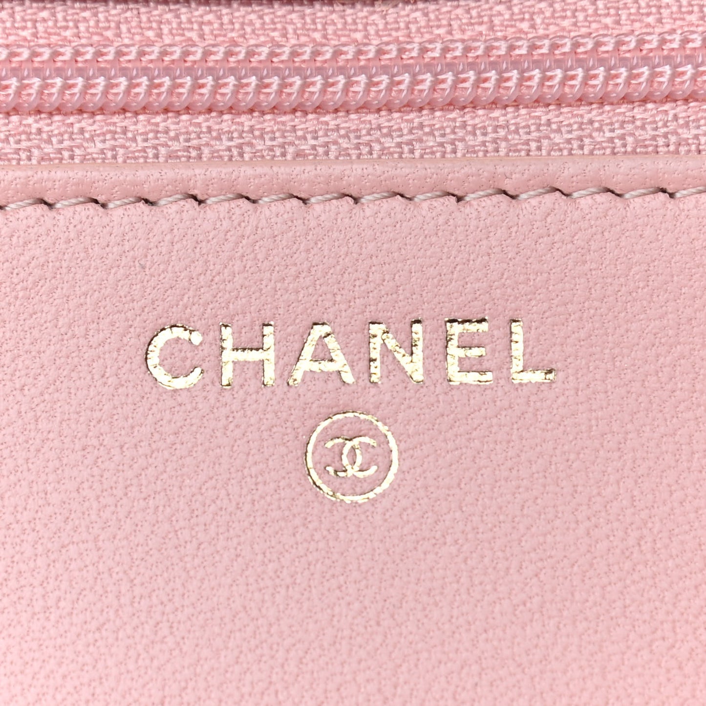 Lambskin Quilted Trendy CC Wallet On Chain WOC Pink