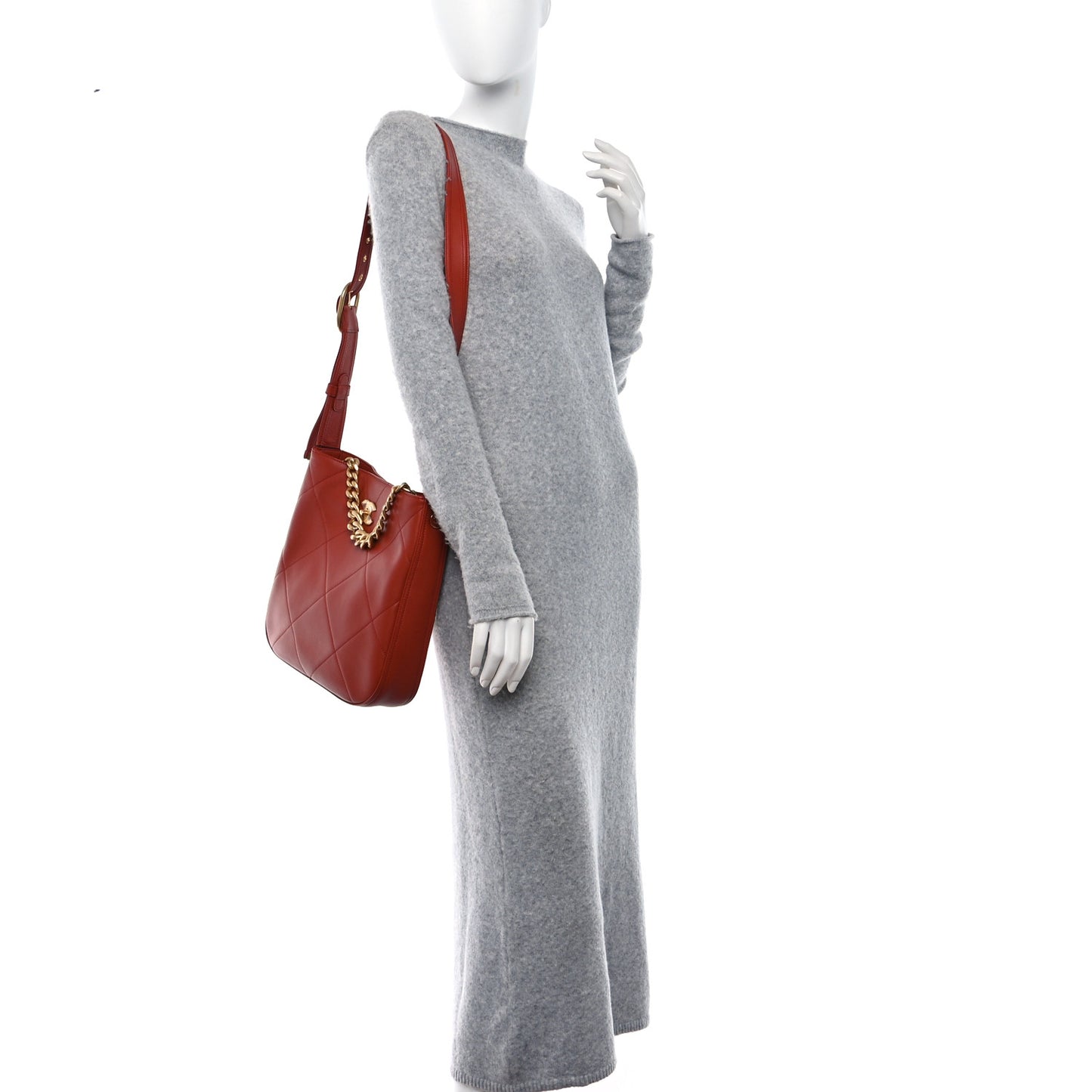 Calfskin Stitched Easy Mood Hobo Brown